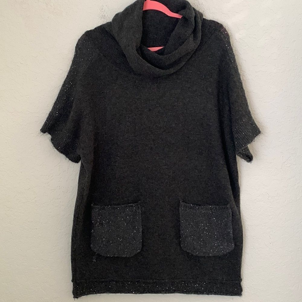 Picadilly Cowl Neck Embellished Lurix Oversized Top Size M-L